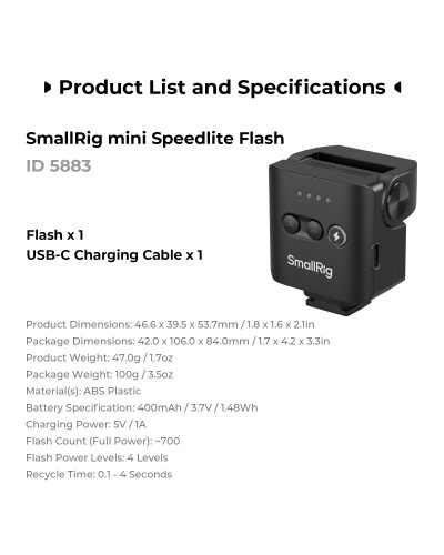SmallRig RS-R22 Mini Speedlite Flash