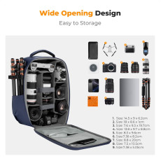 K&F Concept Camera Backpack 22L Nature Wander 10 (Deep Blue)