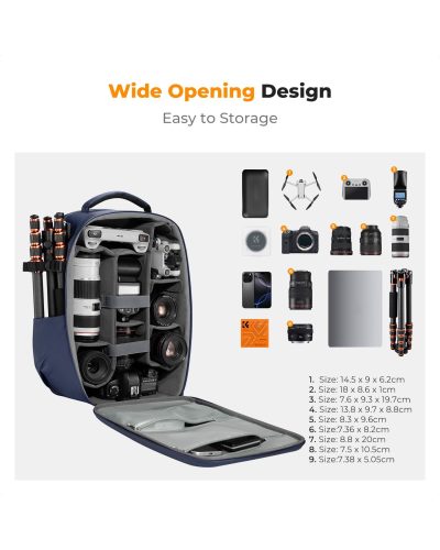 K&F Concept Camera Backpack 22L Nature Wander 10 (Deep Blue)