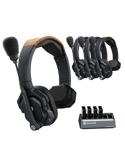 Hollyland Solidcom SE Global 4S 4-Person Full-Duplex Single-Ear Noise-Canceling Headset Intercom System 