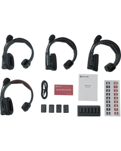 Hollyland Solidcom SE Global 4S 4-Person Full-Duplex Single-Ear Noise-Canceling Headset Intercom System 