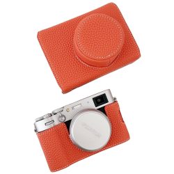 Camera Protective Case Full Camera Case Carrying Bag and Shoulder Strap for Fujifilm X100VI Camera (Orange)