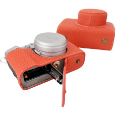 Camera Protective Case Full Camera Case Carrying Bag and Shoulder Strap for Fujifilm X100VI Camera (Orange)