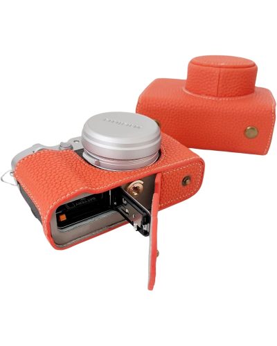 Camera Protective Case Full Camera Case Carrying Bag and Shoulder Strap for Fujifilm X100VI Camera (Orange)