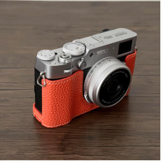 Camera Protective Case Full Camera Case Carrying Bag and Shoulder Strap for Fujifilm X100VI Camera (Orange)