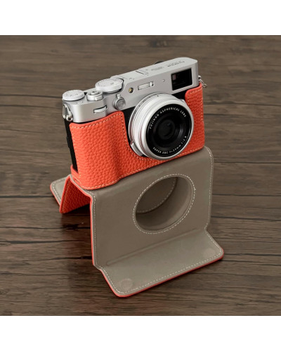 Camera Protective Case Full Camera Case Carrying Bag and Shoulder Strap for Fujifilm X100VI Camera (Orange)
