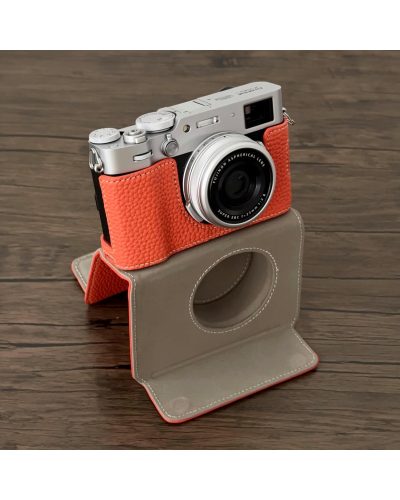 Camera Protective Case Full Camera Case Carrying Bag and Shoulder Strap for Fujifilm X100VI Camera (Orange)