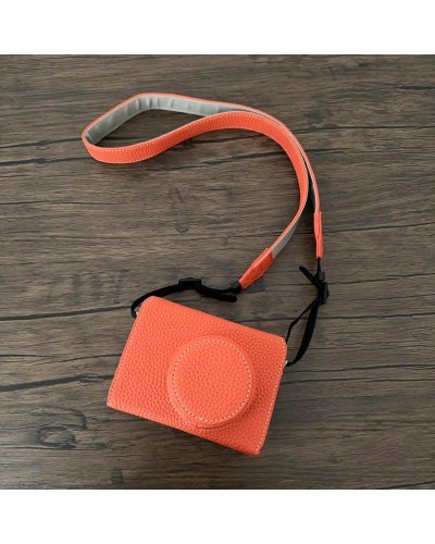 Camera Protective Case Full Camera Case Carrying Bag and Shoulder Strap for Fujifilm X100VI Camera (Orange)