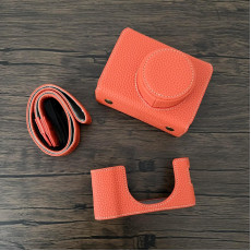 Camera Protective Case Full Camera Case Carrying Bag and Shoulder Strap for Fujifilm X100VI Camera (Orange)