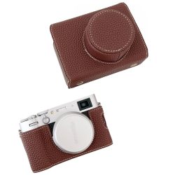 Camera Protective Case Full Camera Case Carrying Bag and Shoulder Strap for Fujifilm X100VI Camera (Coffee)