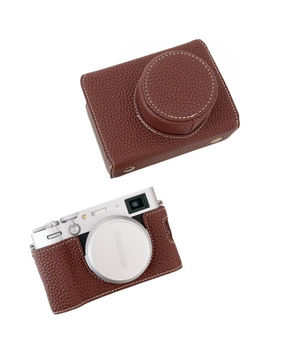 Camera Protective Case Full Camera Case Carrying Bag and Shoulder Strap for Fujifilm X100VI Camera (Coffee)