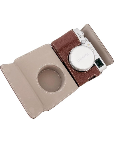 Camera Protective Case Full Camera Case Carrying Bag and Shoulder Strap for Fujifilm X100VI Camera (Coffee)