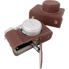 Camera Protective Case Full Camera Case Carrying Bag and Shoulder Strap for Fujifilm X100VI Camera (Coffee)
