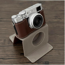 Camera Protective Case Full Camera Case Carrying Bag and Shoulder Strap for Fujifilm X100VI Camera (Coffee)