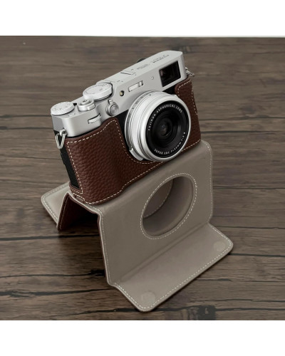 Camera Protective Case Full Camera Case Carrying Bag and Shoulder Strap for Fujifilm X100VI Camera (Coffee)