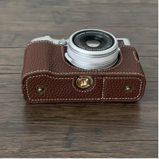Camera Protective Case Full Camera Case Carrying Bag and Shoulder Strap for Fujifilm X100VI Camera (Coffee)