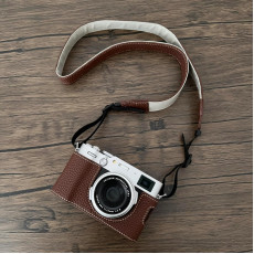Camera Protective Case Full Camera Case Carrying Bag and Shoulder Strap for Fujifilm X100VI Camera (Coffee)