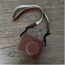 Camera Protective Case Full Camera Case Carrying Bag and Shoulder Strap for Fujifilm X100VI Camera (Coffee)