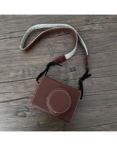 Camera Protective Case Full Camera Case Carrying Bag and Shoulder Strap for Fujifilm X100VI Camera (Coffee)