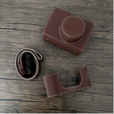 Camera Protective Case Full Camera Case Carrying Bag and Shoulder Strap for Fujifilm X100VI Camera (Coffee)
