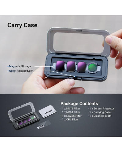 NEEWER ND16 ND64 ND256 CPL Variable ND Filter & Screen Protector Compatible with DJI Osmo Pocket 3/4