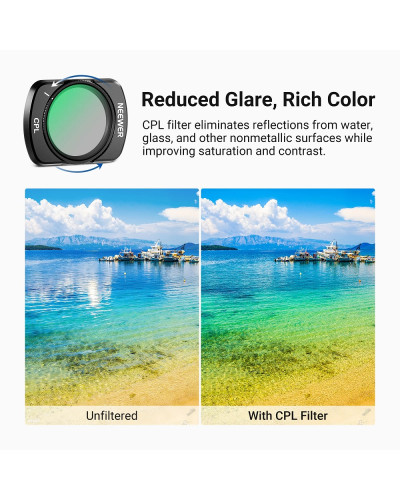 NEEWER ND16 ND64 ND256 CPL Variable ND Filter & Screen Protector Compatible with DJI Osmo Pocket 3/4