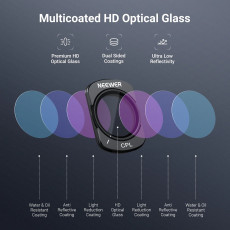 NEEWER ND16 ND64 ND256 CPL Variable ND Filter & Screen Protector Compatible with DJI Osmo Pocket 3/4