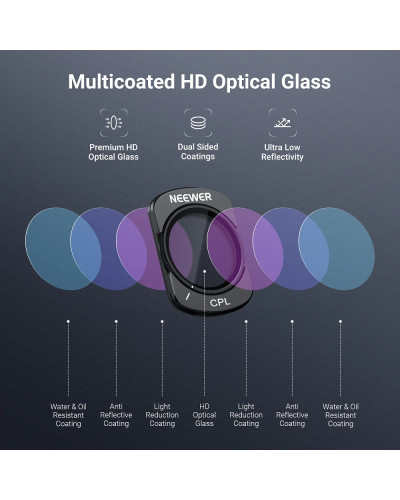 NEEWER ND16 ND64 ND256 CPL Variable ND Filter & Screen Protector Compatible with DJI Osmo Pocket 3/4