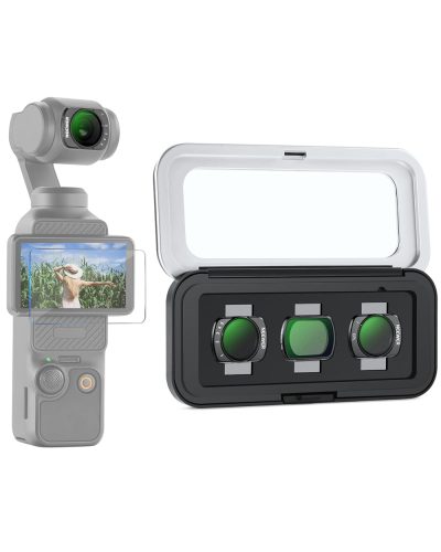 NEEWER ND2-32/ CPL/ Black Diffusion 1/4 Filter & Screen Protector Compatible with DJI Osmo Pocket 3/4