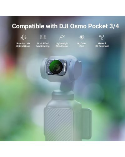 NEEWER ND2-32/ CPL/ Black Diffusion 1/4 Filter & Screen Protector Compatible with DJI Osmo Pocket 3/4