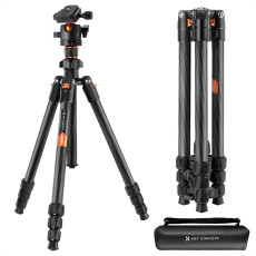 K&F Concept K254C2 Carbon Fibre Camera Tripod 162 cm Travel Tripod Arca Swiss