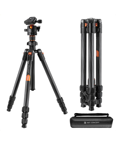 K&F Concept K254C2 Carbon Fibre Camera Tripod 162 cm Travel Tripod Arca Swiss K&F Concept K254C2 Carbon Fibre Camera Tripod 162 cm Travel Tripod Arca Swiss