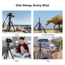 K&F Concept K254C2 Carbon Fibre Camera Tripod 162 cm Travel Tripod Arca Swiss