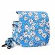 Classic Flower Fabric Camera Case Bag For FUJIFILM Instax Mini8/9/10/11/12 Instant Camera (Blue)