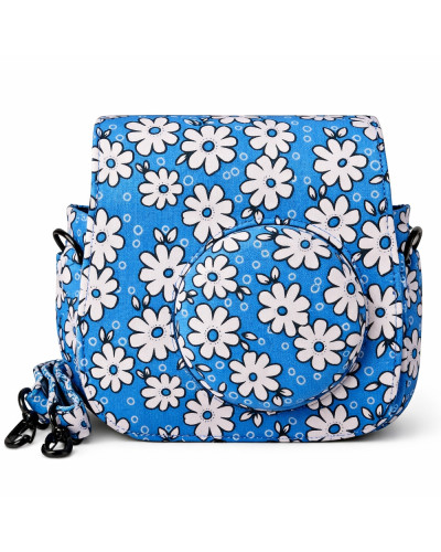 Classic Flower Fabric Camera Case Bag For FUJIFILM Instax Mini8/9/10/11/12 Instant Camera (Blue) Classic Flower Fabric Camera Case Bag For FUJIFILM Instax Mini8/9/10/11/12 Instant Camera (Blue)