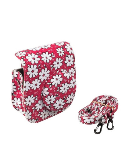 Classic Flower Fabric Camera Case Bag For FUJIFILM Instax Mini8/9/10/11/12 Instant Camera (Red) Classic Flower Fabric Camera Case Bag For FUJIFILM Instax Mini8/9/10/11/12 Instant Camera (Red)