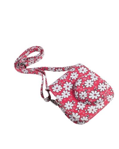 Classic Flower Fabric Camera Case Bag For FUJIFILM Instax Mini8/9/10/11/12 Instant Camera (Red) Classic Flower Fabric Camera Case Bag For FUJIFILM Instax Mini8/9/10/11/12 Instant Camera (Red)