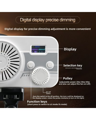 ZSYB ZG40 40W COB LED Video Light with Built-in Battery