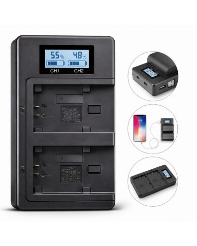 Camera Battery Charger For Sony NP-FV100 NP-FV30 NP-FV50 NP-FV70 SX83E SX63E FDR-AX100E AX100E