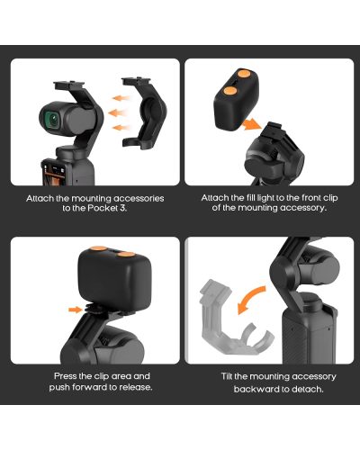 Portable Fill Light for OSMO Pocket 3 Mini Selfie Light