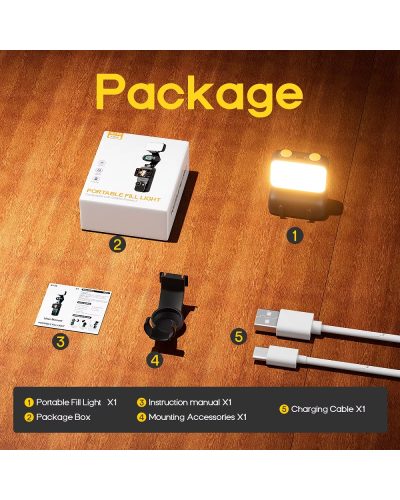 Portable Fill Light for OSMO Pocket 3 Mini Selfie Light