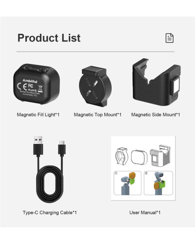 AMBITFUL UL01 Light Mini Magnetic Fill Light For DJI Pocket 3