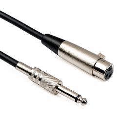 6.5mm (1/4) Mono Male to XLR Female Audio Cable Lead 1.8m Microphone