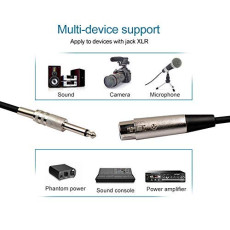 6.5mm (1/4) Mono Male to XLR Female Audio Cable Lead 1.8m Microphone