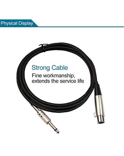 6.5mm (1/4) Mono Male to XLR Female Audio Cable Lead 1.8m Microphone