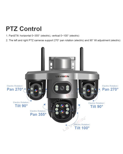 LS Vision LS-CS7-4G-10X Optical Zoom 20MP PTZ Solar Camera Outdoor