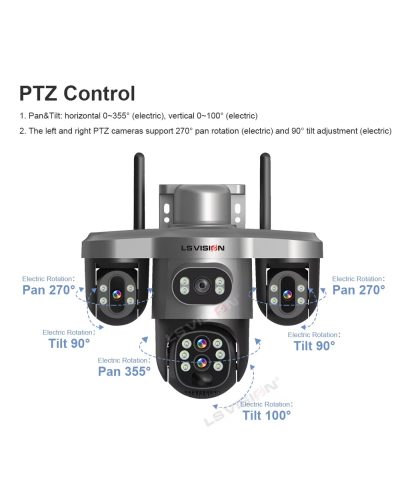 LS Vision LS-CS7-4G-10X Optical Zoom 20MP PTZ Solar Camera Outdoor With 128GB Memory Card