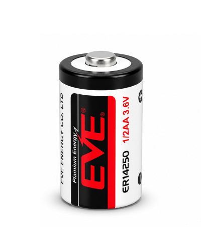 EVE ER14250 Lithium Thionyl Chloride Battery 1/2 AA Size 3.6V 1200mAh for Utility Metres and Security Systems