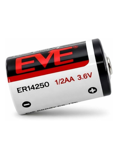 EVE ER14250 Lithium Thionyl Chloride Battery 1/2 AA Size 3.6V 1200mAh for Utility Metres and Security Systems