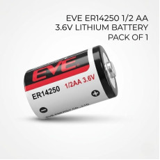 EVE ER14250 Lithium Thionyl Chloride Battery 1/2 AA Size 3.6V 1200mAh for Utility Metres and Security Systems